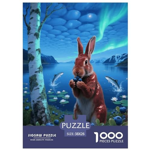 1000 Teile Rex Kaninchen Puzzle – Für Erwachsene, Anspruchsvolles Spiel, Polarlicht Puzzles, Wohnkultur, Geschenk Für Kinder 38x26cm/1000pcs von EMYXPAQM