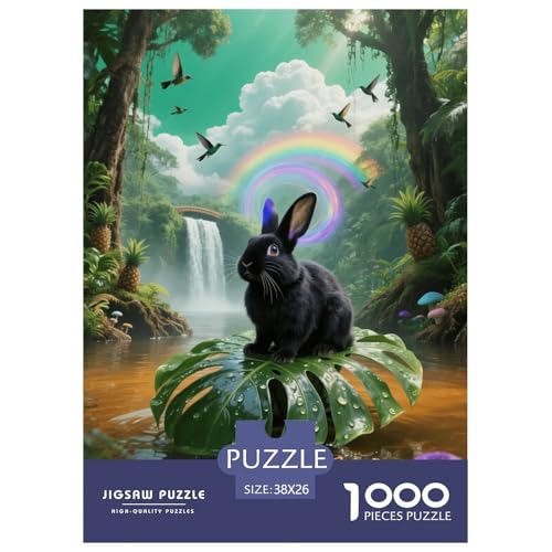 1000 Teile Rex Kaninchen Puzzle – Für Erwachsene, Herausforderndes Denkspiel, Tropical RainWald Puzzle, DekoRatteion, Geschenkideen 38x26cm/1000pcs von EMYXPAQM