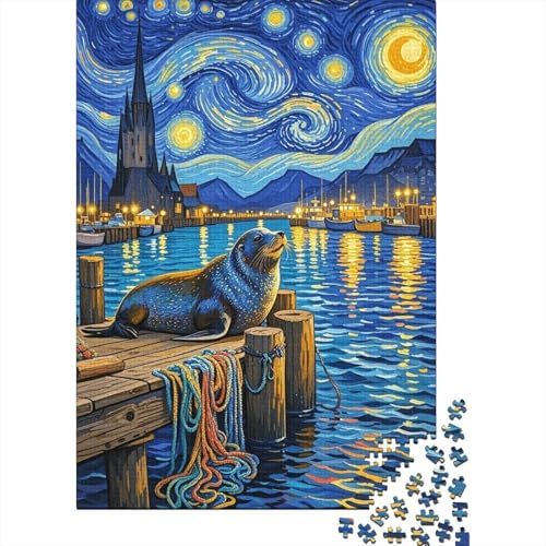 1000 Teile Robbe Puzzle Für Erwachsene Und Kinder Holzpuzzle Familien Spiel Robbe Fischerhafen Puzzle Wohndekoration Geschenk Für Erwachsene 1000pcs (75x50cm) von EMYXPAQM