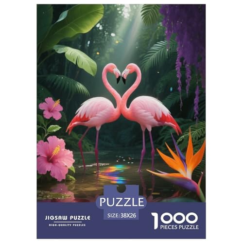 1000 Teile Rosa Flamingo Puzzle – Für Erwachsene, Herausforderndes Knobelspiel, Regenwaldblumen Puzzles, Dekoration, Einzigartiges Geschenk 38x26cm/1000pcs 1000 Teile Rosa Flamingo Puzzle – Für Erwachsene, Herausforderndes Knobelspiel, Regenwaldblumen Puzzles, Dekoration, Einzigartiges Geschenk 38x26cm/1000pcs von EMYXPAQM