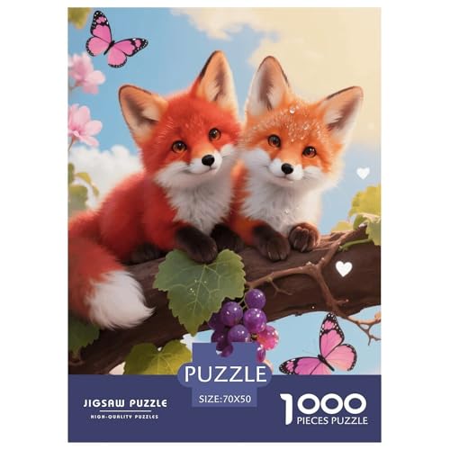 1000 Teile Roter Fuchs Junges Puzzle – Für Erwachsene, Herausforderndes Knobelspiel, Weinreben Obstgarten Puzzle, Wohnkultur, Geschenk Für Kinder 70x50cm/1000pcs 1000 Teile Roter Fuchs Junges Puzzle – Für Erwachsene, Herausforderndes Knobelspiel, Weinreben Obstgarten Puzzle, Wohnkultur, Geschenk Für Kinder 70x50cm/1000pcs von EMYXPAQM