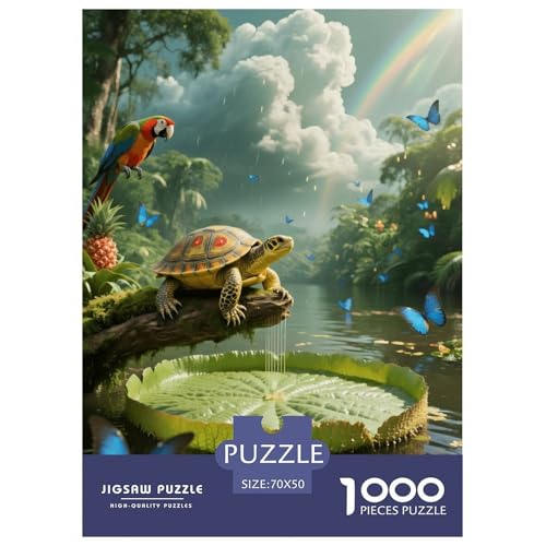 1000 Teile Rotwangen-Schmuckschildkröte Puzzle – Für Erwachsene, Anspruchsvolles Spiel, Papagei RainWald Puzzles, Wohnkultur, Einzigartiges Geschenk 70x50cm/1000pcs 1000 Teile Rotwangen-Schmuckschildkröte Puzzle – Für Erwachsene, Anspruchsvolles Spiel, Papagei RainWald Puzzles, Wohnkultur, Einzigartiges Geschenk 70x50cm/1000pcs von EMYXPAQM