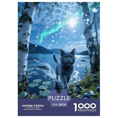 1000 Teile Russian Blue Katze Puzzle – Für Erwachsene, Anspruchsvolles Spiel, See Aurora Puzzles, Wohnkultur, Geschenk Für Kinder 38x26cm/1000pcs 1000 Teile Russian Blue Katze Puzzle – Für Erwachsene, Anspruchsvolles Spiel, See Aurora Puzzles, Wohnkultur, Geschenk Für Kinder 38x26cm/1000pcs von EMYXPAQM
