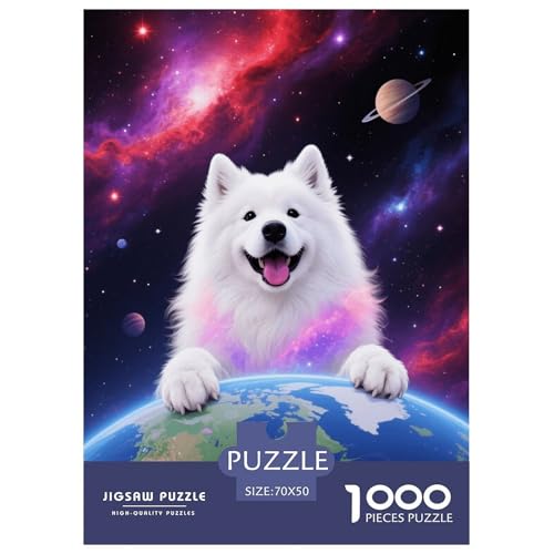 1000 Teile Samojede Puzzle Für Erwachsene Und Kinder Entspannung Spiel Samojede Nebel Puzzles Aus Karton Wohndekoration Einzigartiges Geschenk 70x50cm/1000pcs von EMYXPAQM
