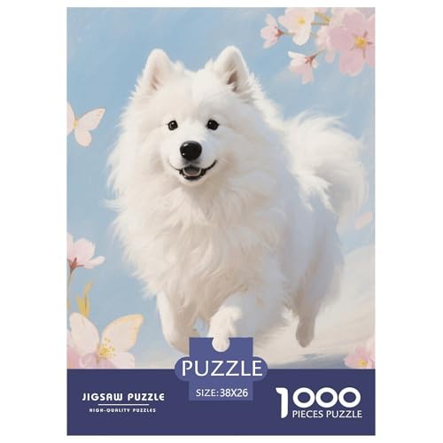 1000 Teile Samojede Puzzle Für Erwachsene Und Kinder Geschicklichkeitsspiel Samojede Kirschblüte Puzzles Aus Karton Wohndekoration Einzigartiges Geschenk 38x26cm/1000pcs von EMYXPAQM