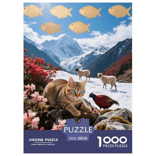 1000 Teile Savannah-Katze Puzzle – Für Erwachsene, Familienspaß & Lernspielzeug, Katze Alpines Schneefeld Puzzle, Dekoration, Geschenk Zum Geburtstag 38x26cm/1000pcs 1000 Teile Savannah-Katze Puzzle – Für Erwachsene, Familienspaß & Lernspielzeug, Katze Alpines Schneefeld Puzzle, Dekoration, Geschenk Zum Geburtstag 38x26cm/1000pcs von EMYXPAQM
