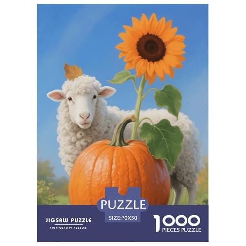 1000 Teile Schaf Puzzle – Für Erwachsene, Herausforderndes Knobelspiel, Kürbis Puzzle, Wohnkultur, Geschenk Für Kinder 70x50cm/1000pcs von EMYXPAQM