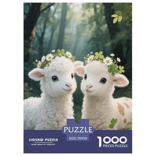 1000 Teile Schaf Puzzle Für Erwachsene Und Kinder Geschicklichkeitsspiel Zwei Lämmer Puzzle Aus Karton Wohndekoration Geschenkideen 70x50cm/1000pcs von EMYXPAQM