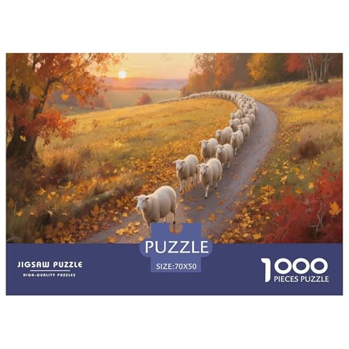 1000 Teile Schaf Puzzle Für Erwachsene Und Kinder Pädagogisches Spiel Puzzles Aus Karton Wohndekoration Geschenk Zu Weihnachten 70x50cm/1000pcs von EMYXPAQM