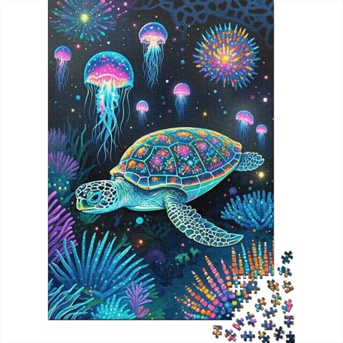 1000 Teile Schildkröte Puzzle Für Erwachsene Und Kinder Holzpuzzle Familien Spiel Schildkröte Qualle Puzzle Wohndekoration Geschenk Für Erwachsene 1000pcs (75x50cm) von EMYXPAQM