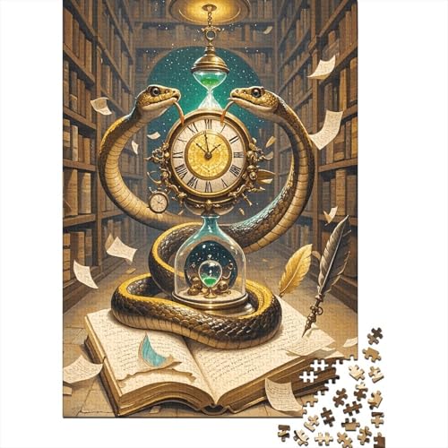1000 Teile Schlange Puzzle Für Erwachsene Und Kinder Holzpuzzle Puzzlespiel Kreativspiel Zweiköpfige Schlange Bibliothek Puzzles Wohndekoration Geschenk Für Erwachsene 1000pcs (75x50cm) von EMYXPAQM