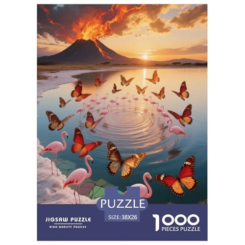 1000 Teile Schmetterling Puzzle – Für Erwachsene, Anspruchsvolles Spiel, Volcanic See Puzzle, Wohnkultur, Einzigartiges Geschenk 38x26cm/1000pcs von EMYXPAQM
