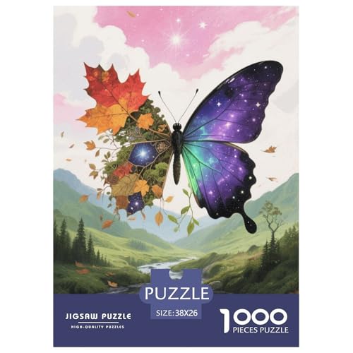 1000 Teile Schmetterling Puzzle Für Erwachsene Und Kinder Geschicklichkeitsspiel Schmetterling Pflanzen Puzzle Aus Karton Wohndekoration Geschenk Zu Weihnachten 38x26cm/1000pcs von EMYXPAQM