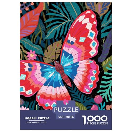 1000 Teile Schmetterling Puzzle Für Erwachsene Und Kinder Geschicklichkeitsspiel Schmetterling Pflanzen Puzzle Aus Karton Wohndekoration Geschenk Zum Geburtstag 38x26cm/1000pcs von EMYXPAQM