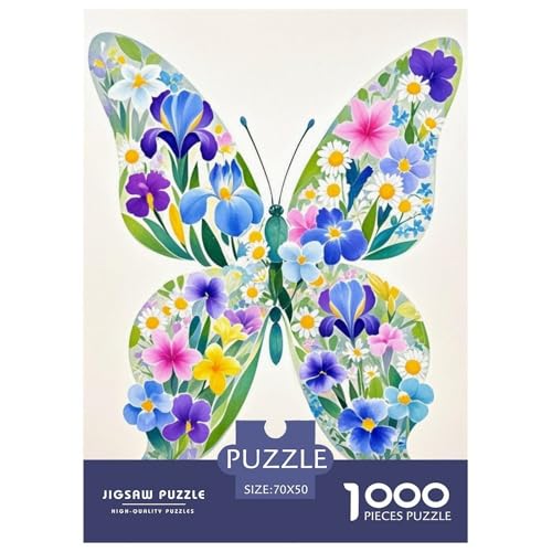 1000 Teile Schmetterling Puzzle Für Jugendliche Und Erwachsene Schwieriges Spiel Schmetterlingsblumen Puzzles Aus Karton Wohndekoration Geschenkideen 70x50cm/1000pcs von EMYXPAQM