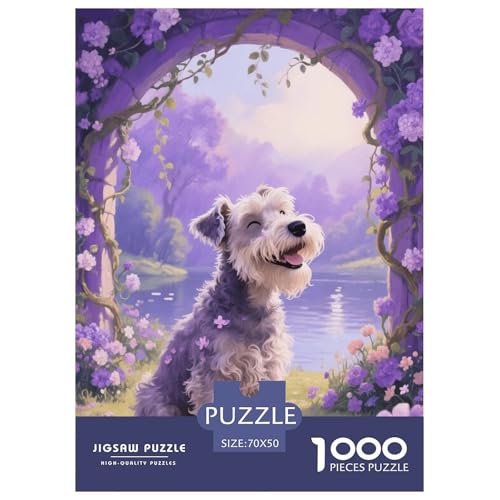 1000 Teile Schnauzer Puzzle – Für Erwachsene, Familienfreundlicher Denkspaß, Seegarten Puzzle, Wohnkultur, Geschenkideen 70x50cm/1000pcs von EMYXPAQM