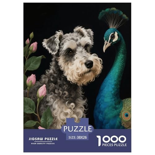 1000 Teile Schnauzer Puzzle – Für Erwachsene, Familienspaß & Gemeinsames Spiel, Pfau Puzzles, Wohnkultur, Geschenk Für Erwachsene 38x26cm/1000pcs von EMYXPAQM
