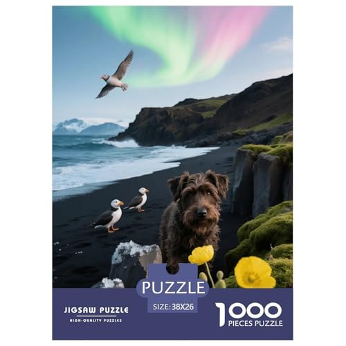 1000 Teile Schnauzer Puzzle – Für Erwachsene, Familienspaß & Lernspielzeug, Hund Arktischer Strand Puzzle, Dekoration, Geschenk Für Kinder 38x26cm/1000pcs von EMYXPAQM