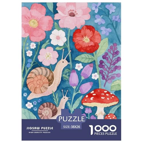 1000 Teile Schnecke Puzzle Für Erwachsene Und Kinder Geschicklichkeitsspiel Schnecke Blumen Plants Puzzle Aus Karton Wohndekoration Unique Gift 38x26cm/1000pcs von EMYXPAQM