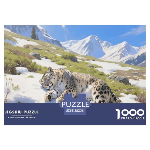 1000 Teile Schneeleopard Puzzle Für Erwachsene Und Kinder Pädagogisches Spiel Puzzle Aus Karton Wohndekoration Geschenk Zum Geburtstag 38x26cm/1000pcs von EMYXPAQM