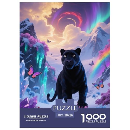 1000 Teile Schwarzer Panther Puzzle – Für Erwachsene, Familienspaß & Gemeinsames Spiel, Geheimnisvolle Berge Puzzles, Wohnkultur, Einzigartiges Geschenk 38x26cm/1000pcs 1000 Teile Schwarzer Panther Puzzle – Für Erwachsene, Familienspaß & Gemeinsames Spiel, Geheimnisvolle Berge Puzzles, Wohnkultur, Einzigartiges Geschenk 38x26cm/1000pcs von EMYXPAQM