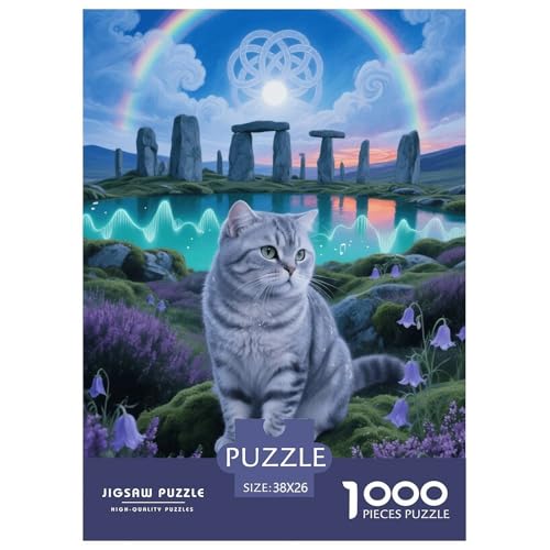 1000 Teile Scottish Fold Puzzle – Für Erwachsene, Familienspaß & Lernspielzeug, Katze Pool Puzzle, Wohnkultur, Einzigartiges Geschenk 38x26cm/1000pcs von EMYXPAQM