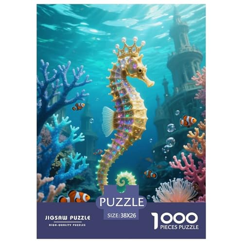 1000 Teile SeaPferd Puzzle – Für Erwachsene, Herausforderndes Denkspiel, Korallenschloss Puzzle, DekoRatteion, Geschenk Für Erwachsene 38x26cm/1000pcs von EMYXPAQM