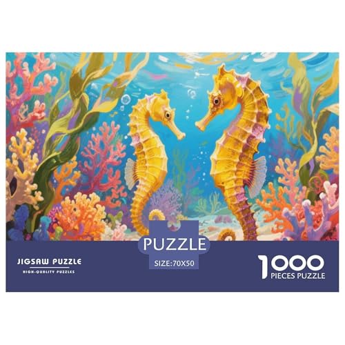 1000 Teile Seepferdchen Puzzle Für Erwachsene Und Kinder Familien Spiel Puzzles Aus Karton Wohndekoration Geschenk Zu Weihnachten 70x50cm/1000pcs von EMYXPAQM