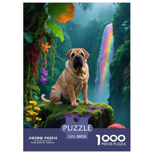 1000 Teile Shar-Pei Puzzle – Für Erwachsene, Familienspaß & Lernspielzeug, Hund Dschungel Puzzles, Dekoration, Einzigartiges Geschenk 38x26cm/1000pcs von EMYXPAQM