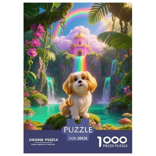 1000 Teile Shih Tzu Puzzle – Für Erwachsene, Familienspaß & Lernspielzeug, Hund Geheimnisvoller Dschungel Puzzle, Dekoration, Geschenk Zum Geburtstag 38x26cm/1000pcs von EMYXPAQM