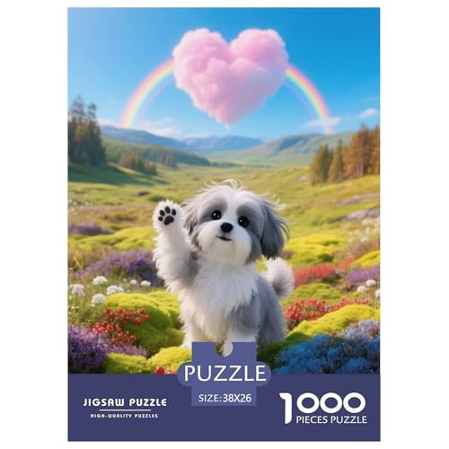 1000 Teile Shih Tzu Puzzle – Für Erwachsene, Familienspaß & Lernspielzeug, Hund Hochland Tundra Puzzles, Dekoration, Geschenkideen 38x26cm/1000pcs von EMYXPAQM