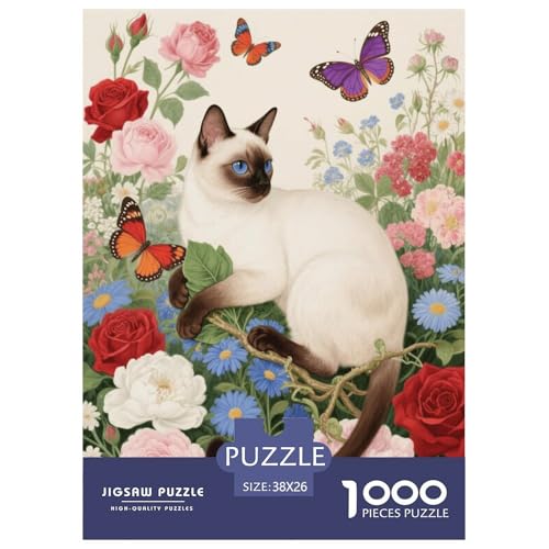 1000 Teile Siam Puzzle Für Erwachsene Und Kinder Geschicklichkeitsspiel Siam Blumen Puzzles Aus Karton Wohndekoration Unique Gift 38x26cm/1000pcs von EMYXPAQM