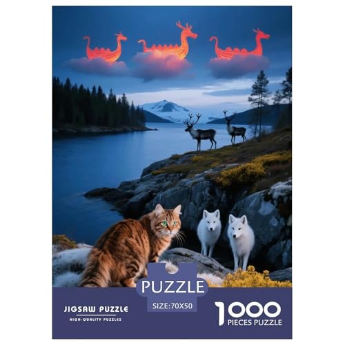 1000 Teile Sibirische Katze Puzzle – Für Erwachsene, Familienspaß & Lernspielzeug, Katze Fuchs Elch Puzzles, Wohnkultur, Geschenkideen 70x50cm/1000pcs 1000 Teile Sibirische Katze Puzzle – Für Erwachsene, Familienspaß & Lernspielzeug, Katze Fuchs Elch Puzzles, Wohnkultur, Geschenkideen 70x50cm/1000pcs von EMYXPAQM