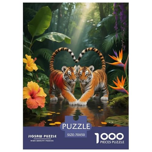 1000 Teile Sibirischer Tigre Junges Puzzle – Für Erwachsene, Herausforderndes Knobelspiel, Regenwald Wasserloch Puzzles, Wohnkultur, Geschenk Zum Geburtstag 70x50cm/1000pcs 1000 Teile Sibirischer Tigre Junges Puzzle – Für Erwachsene, Herausforderndes Knobelspiel, Regenwald Wasserloch Puzzles, Wohnkultur, Geschenk Zum Geburtstag 70x50cm/1000pcs von EMYXPAQM