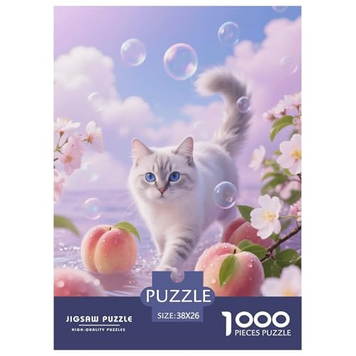 1000 Teile Silber Gradient Katze Puzzle – Für Erwachsene, Herausforderndes Knobelspiel, Pfirsich Puzzles, Wohnkultur, Geschenk Zum Geburtstag 38x26cm/1000pcs 1000 Teile Silber Gradient Katze Puzzle – Für Erwachsene, Herausforderndes Knobelspiel, Pfirsich Puzzles, Wohnkultur, Geschenk Zum Geburtstag 38x26cm/1000pcs von EMYXPAQM