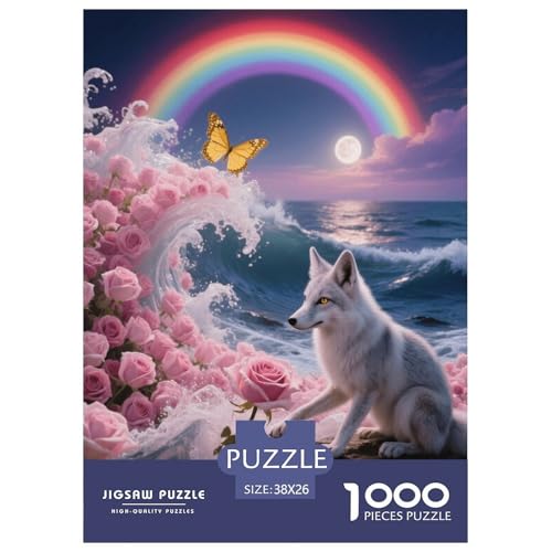 1000 Teile Silver Fuchs Puzzle Für Erwachsene Und Kinder Geschicklichkeitsspiel Silberfuchs Rose Puzzle Aus Karton Wohndekoration Geschenkideen 38x26cm/1000pcs von EMYXPAQM