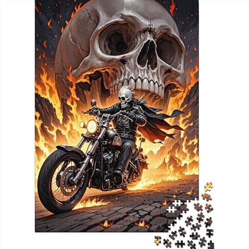 1000 Teile Skelett Puzzle Für Erwachsene Und Kinder Holzpuzzle Familien Spiel Skelettritter Motorrad Puzzles Wohndekoration Unique Gift 1000pcs (75x50cm) von EMYXPAQM