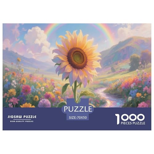 1000 Teile Sonnenblume Puzzle Für Erwachsene Und Kinder Familien Spiel Puzzles Aus Karton Wohndekoration Geschenk Zum Geburtstag 70x50cm/1000pcs von EMYXPAQM
