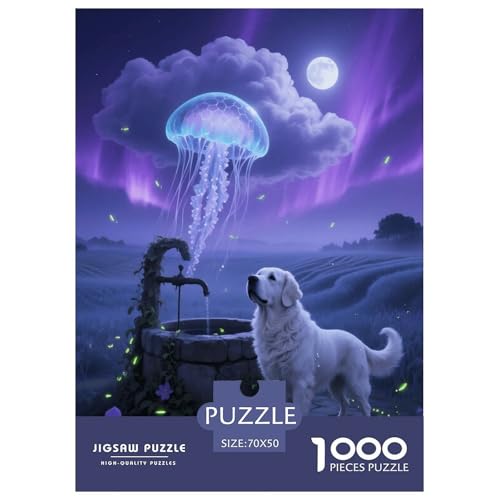 1000 Teile Spanischer Mastiff Puzzle – Für Erwachsene, Familienspaß & Lernspielzeug, Hund Qualle Puzzle, Wohnkultur, Einzigartiges Geschenk 70x50cm/1000pcs von EMYXPAQM