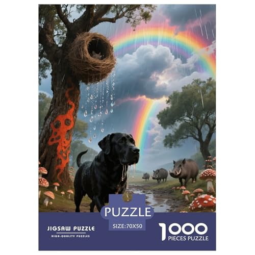 1000 Teile Spanischer Mastiff Puzzle – Für Erwachsene, Familienspaß & Lernspielzeug, Hund Wildschwein Puzzles, Wohnkultur, Geschenk Für Kinder 70x50cm/1000pcs von EMYXPAQM