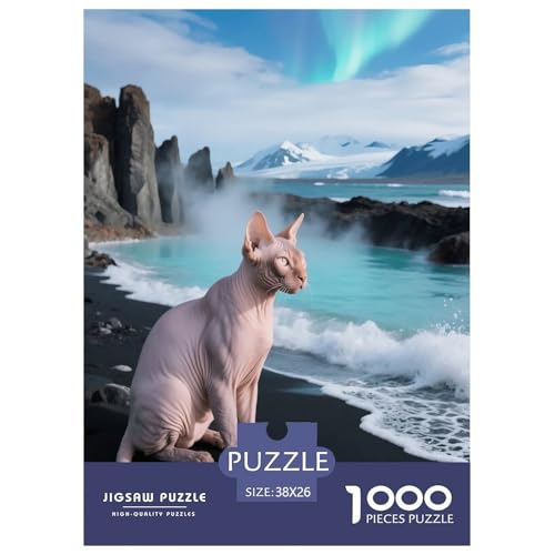 1000 Teile Sphynx Puzzle – Für Erwachsene, Familienspaß & Lernspielzeug, Katze Island Puzzles, Dekoration, Geschenk Für Erwachsene 38x26cm/1000pcs von EMYXPAQM