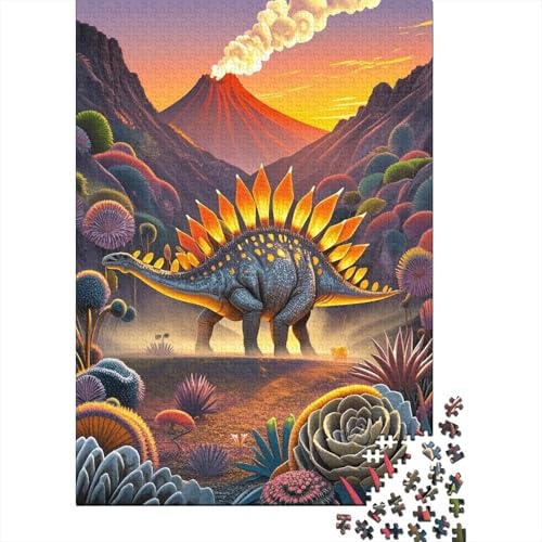 1000 Teile Stegosaurus Puzzle Für Erwachsene Und Kinder Holzpuzzle Familien Spiel Stegosaurus Talpflanzen Puzzle Wohndekoration Unique Gift 1000pcs (75x50cm) von EMYXPAQM