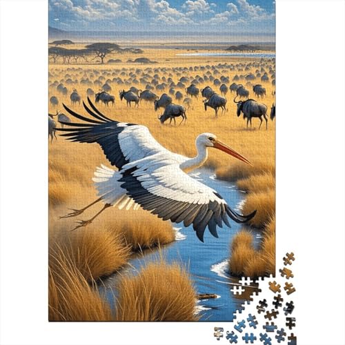1000 Teile Storch Puzzle Für Erwachsene Und Kinder Holzpuzzle Familien Spiel Storch Vieh Puzzle Wohndekoration Geschenk Für Erwachsene 1000pcs (75x50cm) von EMYXPAQM