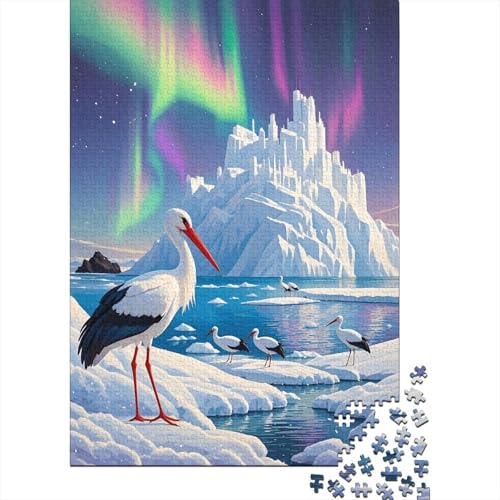1000 Teile Storch Puzzle Für Erwachsene Und Kinder Holzpuzzle Puzzlespiel Kreativspiel Storch Arktis Puzzles Wohndekoration Geschenk Für Erwachsene 1000pcs (75x50cm) von EMYXPAQM