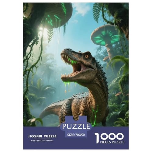 1000 Teile T-Rex Puzzle – Für Erwachsene, Herausforderndes Denkspiel, Tropical RainWald Puzzle, DekoRatteion, Geschenk Für Erwachsene 70x50cm/1000pcs von EMYXPAQM