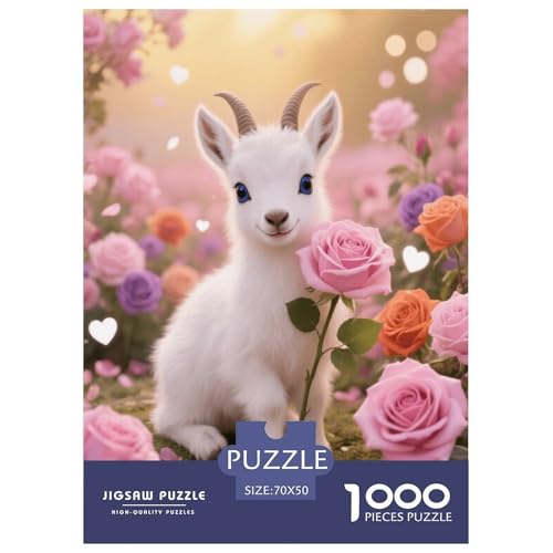 1000 Teile Tibetantilope Puzzle – Für Erwachsene, Familienspaß & Gemeinsames Spiel, Rosa Rosenmeer Puzzle, Dekoration, Geschenkideen 70x50cm/1000pcs von EMYXPAQM
