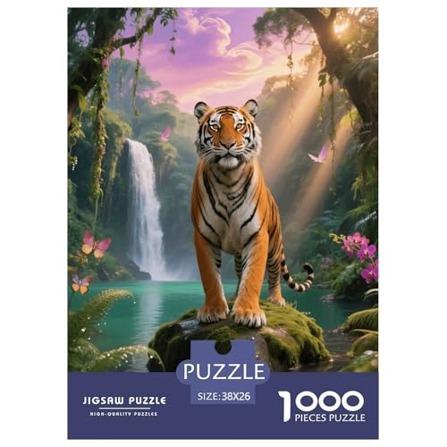 1000 Teile Tiger Puzzle – Für Erwachsene, Herausforderndes Denkspiel, König des Dschungels Puzzle, DekoRatteion, Geschenk Für Kinder 38x26cm/1000pcs von EMYXPAQM