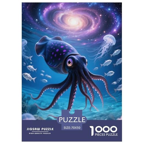 1000 Teile Tintenfisch Puzzle Für Erwachsene Und Kinder Geschicklichkeitsspiel Tintenfisch Nebel Puzzles Aus Karton Wohndekoration Geschenk Zum Geburtstag 70x50cm/1000pcs von EMYXPAQM