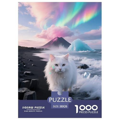 1000 Teile Türkisch Angora Puzzle – Für Erwachsene, Familienspaß & Lernspielzeug, Katze Island Puzzles, Dekoration, Geschenk Für Kinder 38x26cm/1000pcs von EMYXPAQM