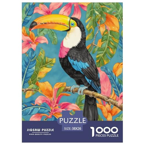 1000 Teile Tukan Puzzle Für Erwachsene Und Kinder Geschicklichkeitsspiel Tukan Blumenbaum Puzzle Aus Karton Wohndekoration Geschenkideen 38x26cm/1000pcs von EMYXPAQM